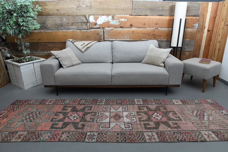 Vintage Turkish Pink Runner Rug