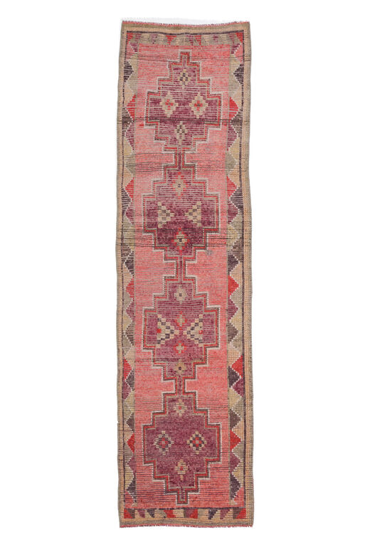 Vintage Turkish Pink Runner Rug