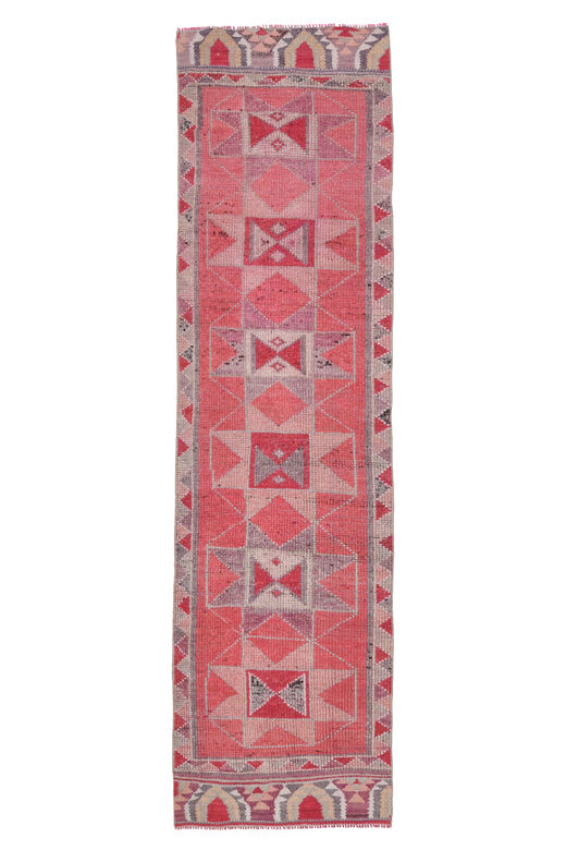 Pink Vintage Turkish Rug Runner