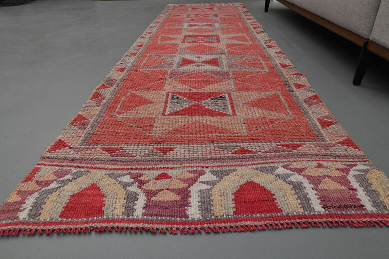 Pink Vintage Turkish Rug Runner