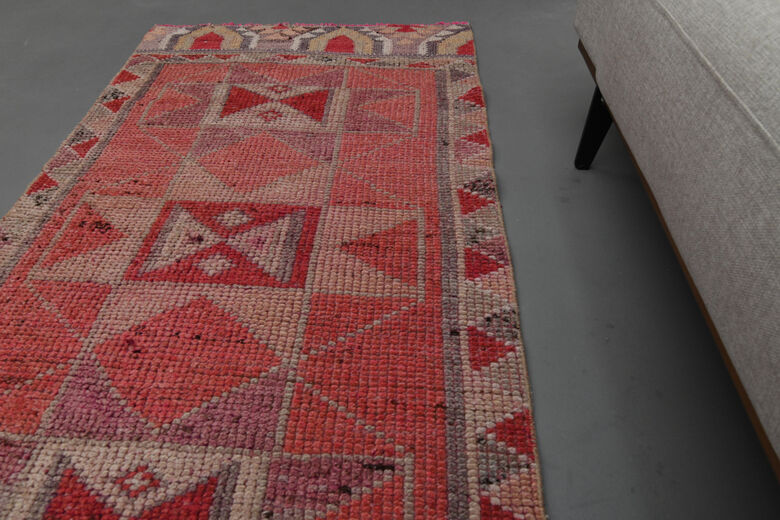 Pink Vintage Turkish Rug Runner