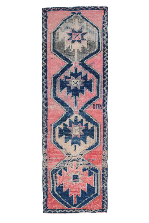 Pink Blue Vintage Rug