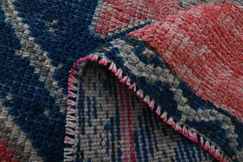 Pink Blue Vintage Rug
