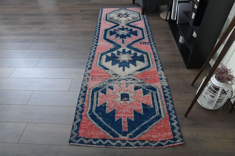 Pink Blue Vintage Rug