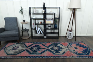Pink Blue Vintage Rug - Thumbnail