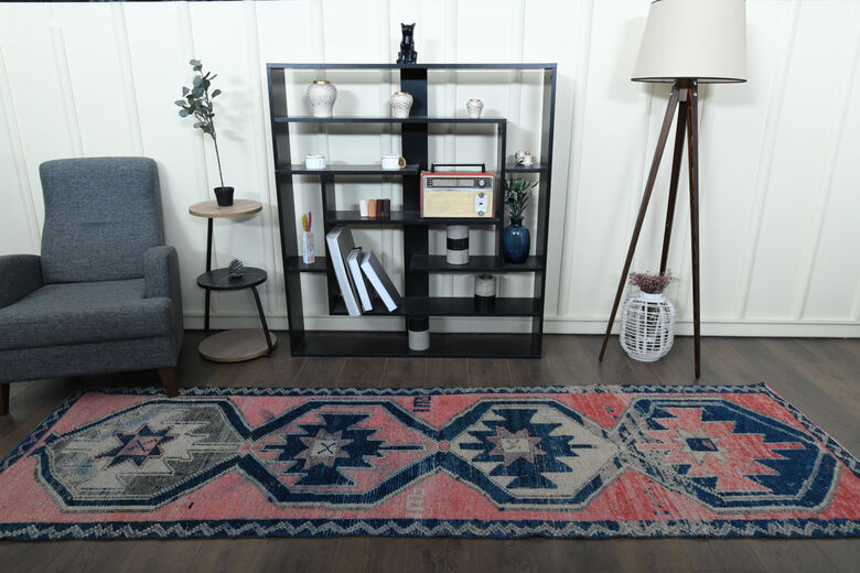 Pink Blue Vintage Rug
