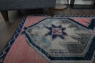 Pink Blue Vintage Rug - Thumbnail