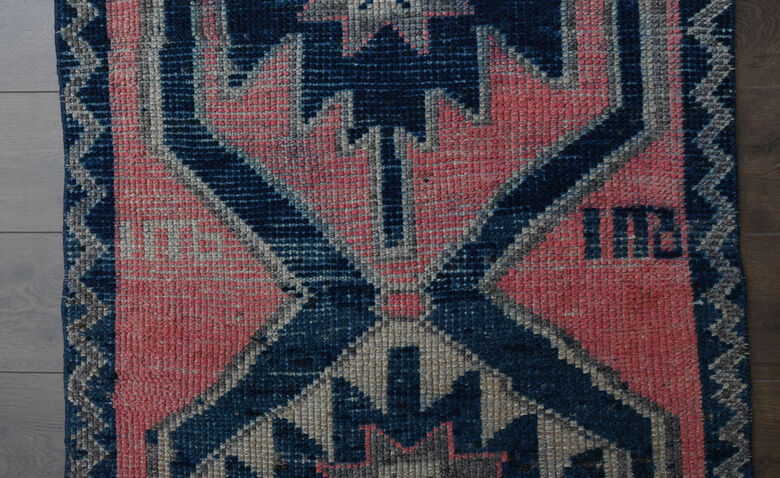 Pink Blue Vintage Rug