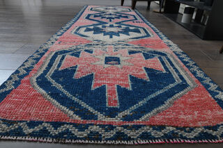 Pink Blue Vintage Rug - Thumbnail