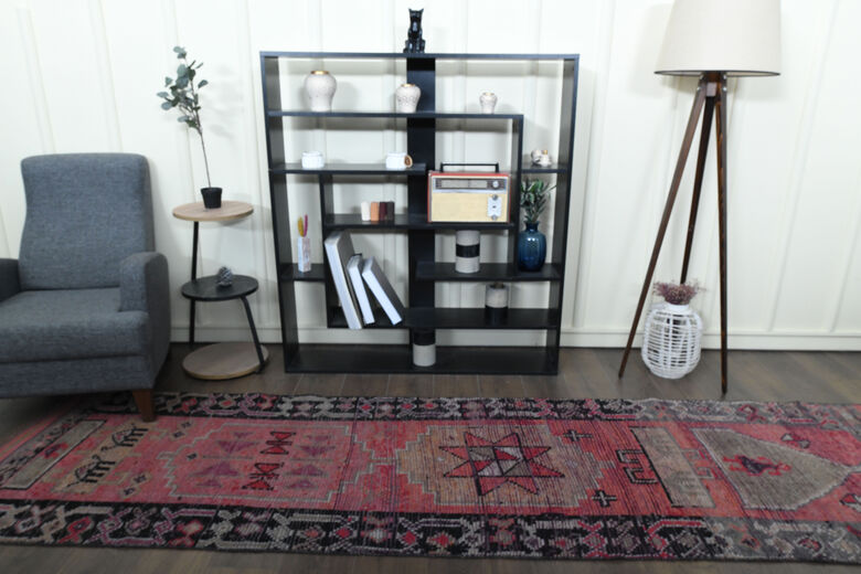 Pink Geometric Vintage Runner Rug