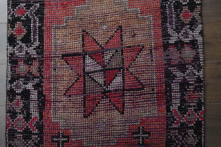 Pink Geometric Vintage Runner Rug - Thumbnail