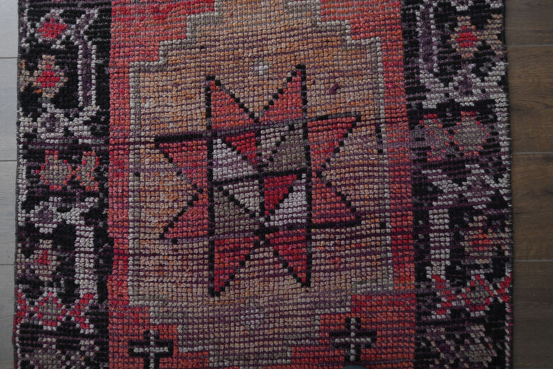 Pink Geometric Vintage Runner Rug