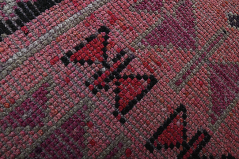 Pink Geometric Vintage Runner Rug
