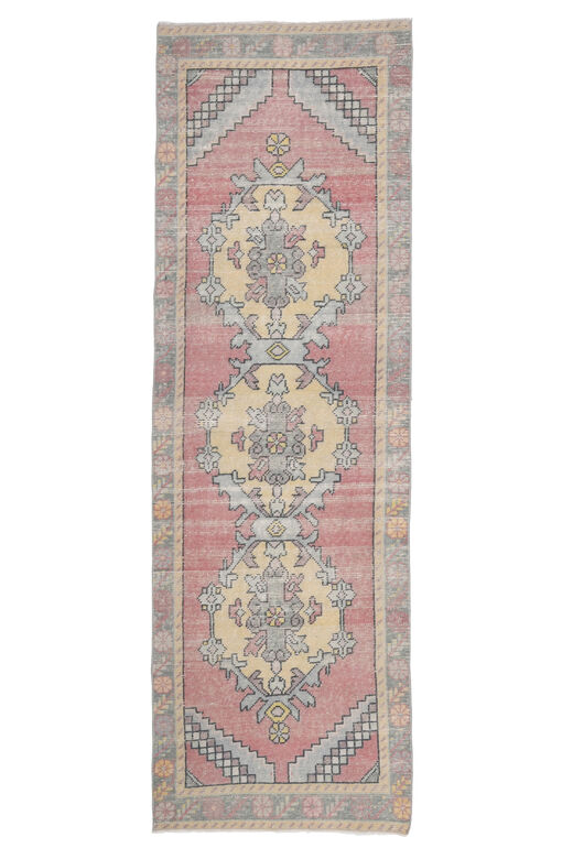 Vintage Oriental Pink Turkish Rug