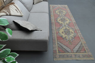 Vintage Oriental Pink Turkish Rug - Thumbnail