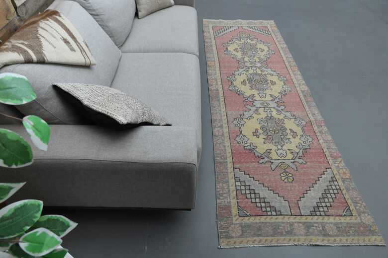 Vintage Oriental Pink Turkish Rug