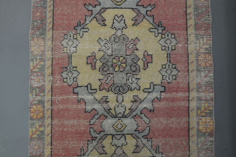 Vintage Oriental Pink Turkish Rug