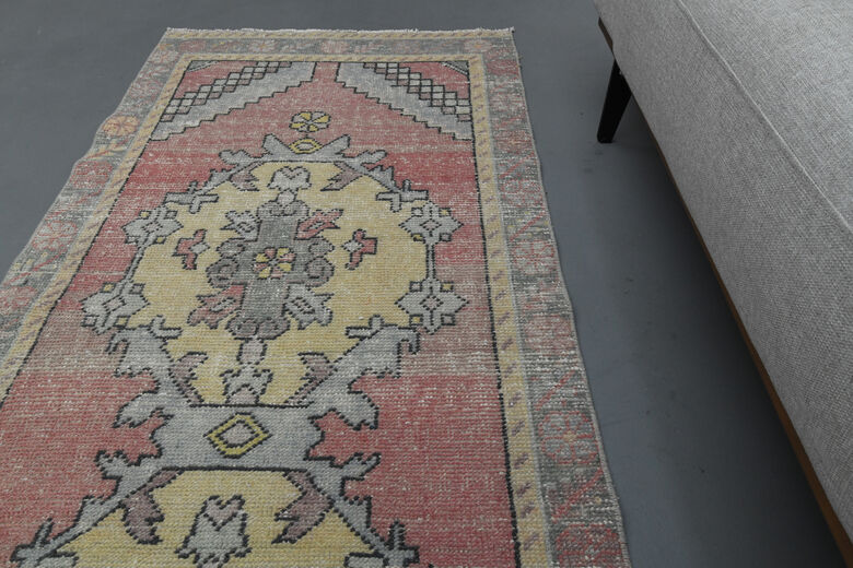 Vintage Oriental Pink Turkish Rug