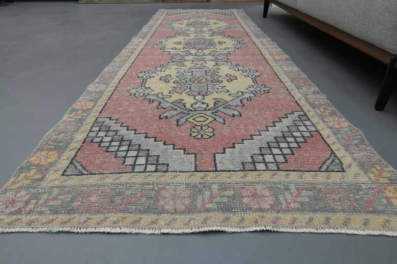 Vintage Oriental Pink Turkish Rug
