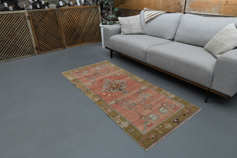 Unique Red Vintage Turkish Rug