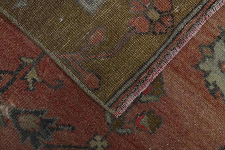 Unique Red Vintage Turkish Rug