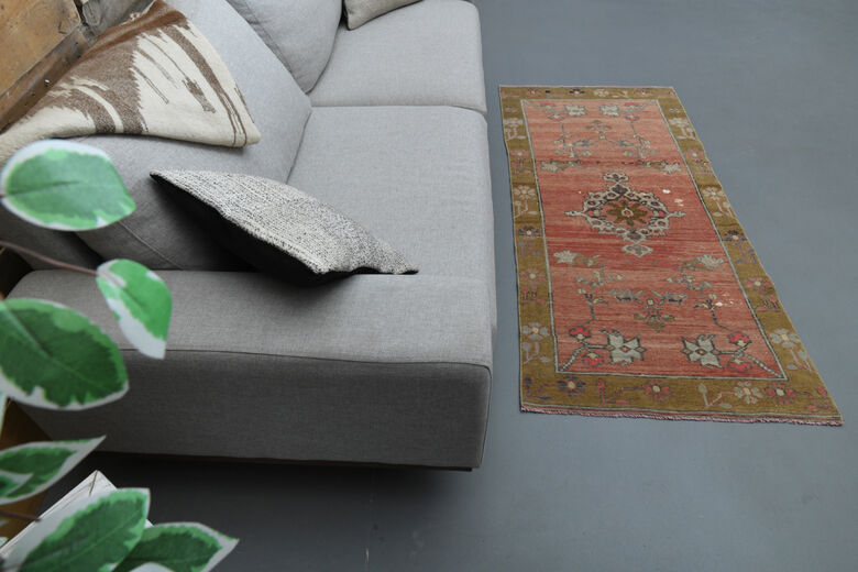 Unique Red Vintage Turkish Rug