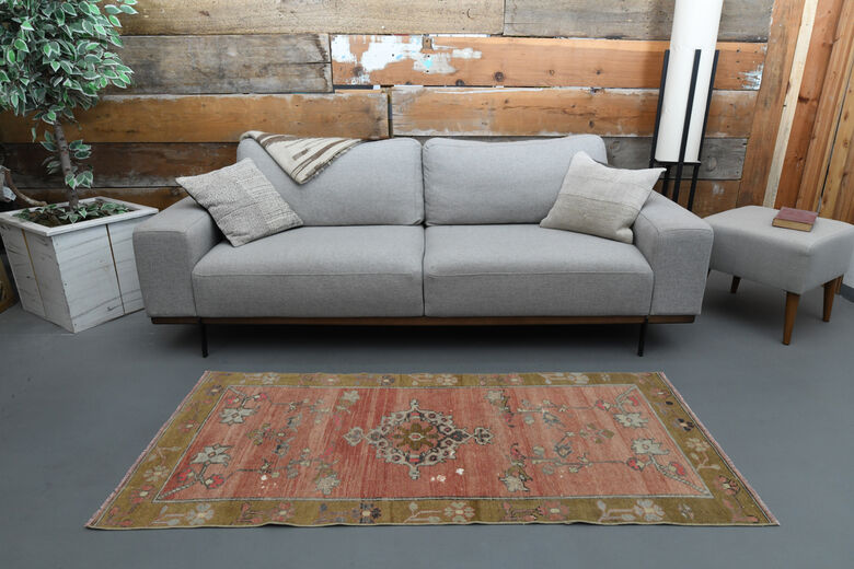 Unique Red Vintage Turkish Rug