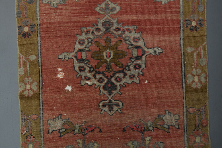 Unique Red Vintage Turkish Rug