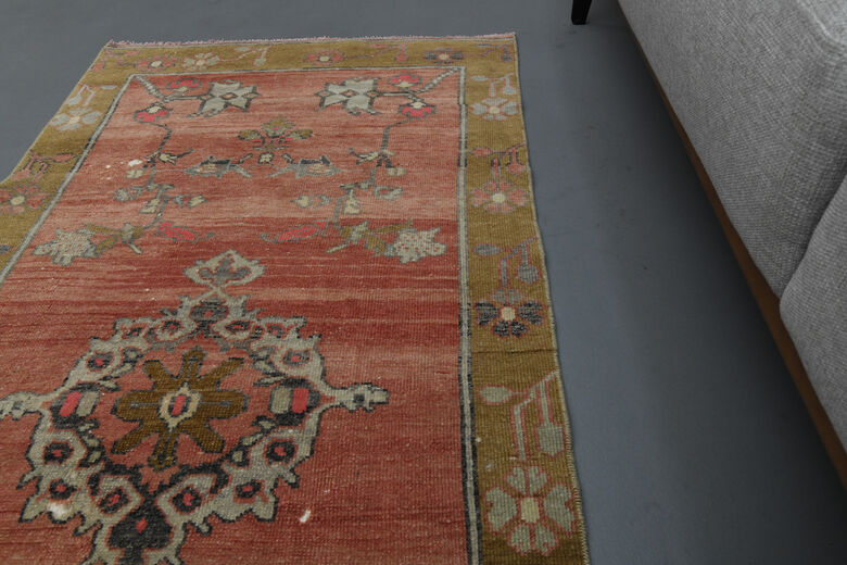 Unique Red Vintage Turkish Rug