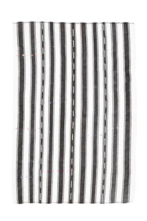 Flatweave White Black Striped Runner - Thumbnail
