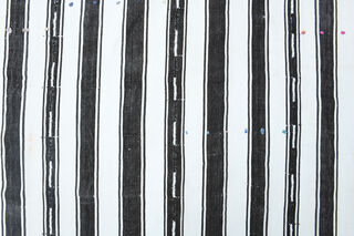 Flatweave White Black Striped Runner - Thumbnail