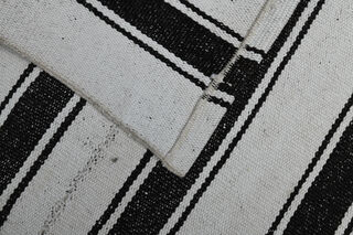 Black White Striped Kilim - Thumbnail
