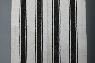 Black White Striped Kilim - Thumbnail