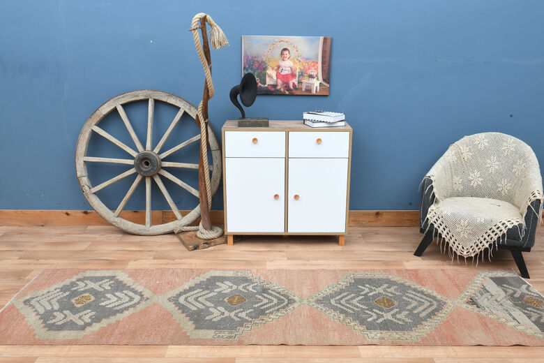 Oriental Red Vintage Turkish Runner