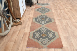Oriental Red Vintage Turkish Runner - Thumbnail