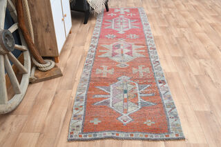 Vintage Turkish Runner Rug - Thumbnail