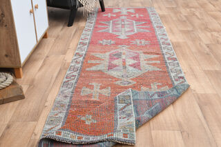 Vintage Turkish Runner Rug - Thumbnail