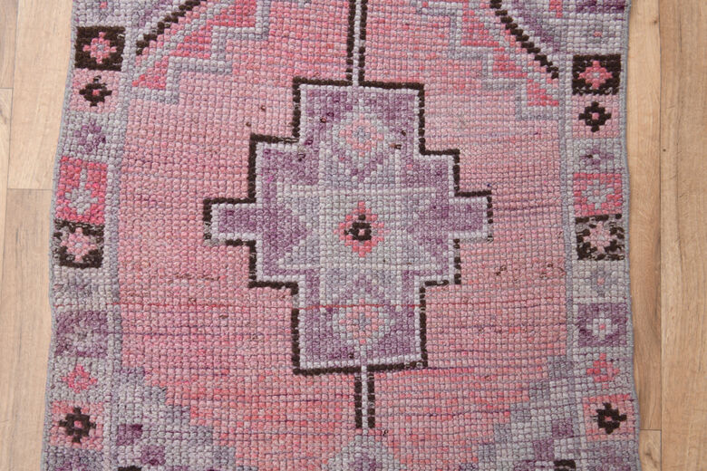 Handwoven Pink Vintage Runner