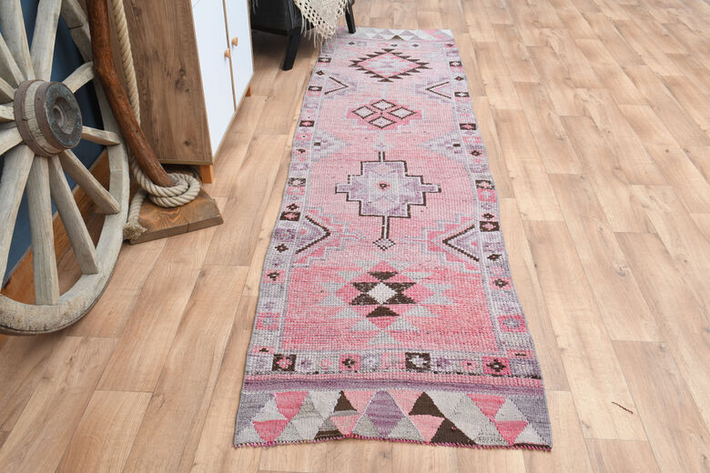Handwoven Pink Vintage Runner