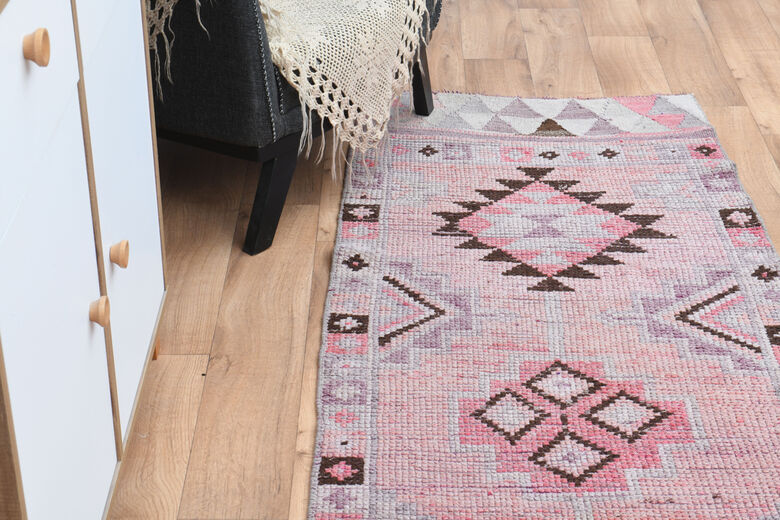 Handwoven Pink Vintage Runner