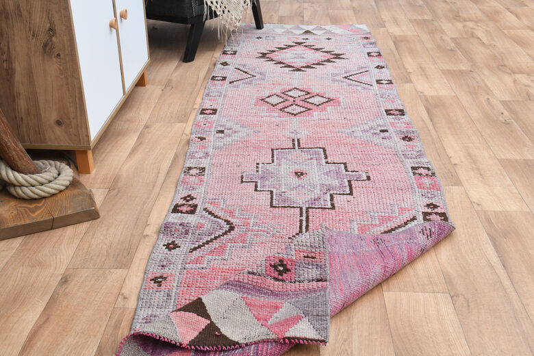 Handwoven Pink Vintage Runner