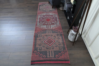 Unique Vintage Turkish Rug Runner - Thumbnail