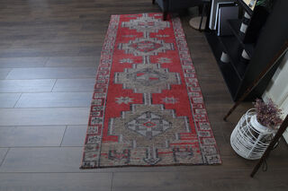 Hot Pink Vintage Turkish Rug Runner - Thumbnail