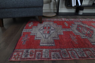 Hot Pink Vintage Turkish Rug Runner - Thumbnail