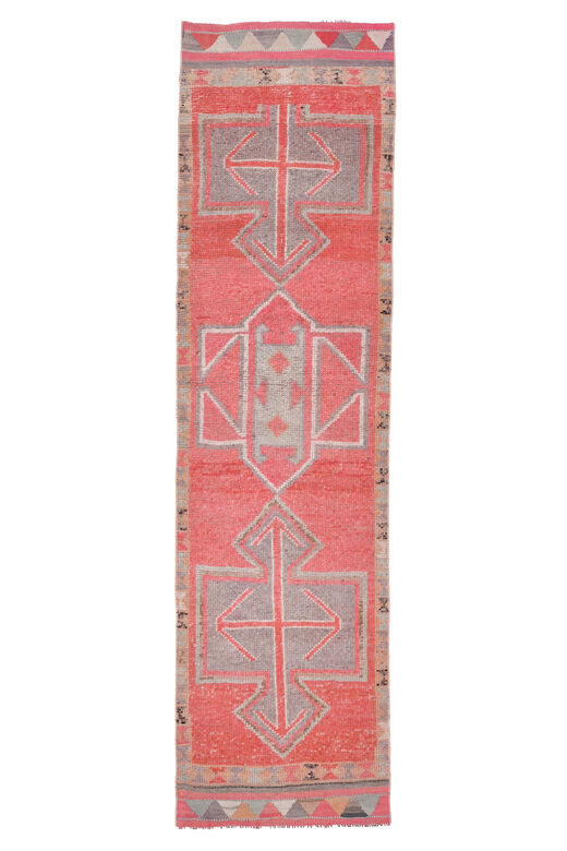 Pink Vintage Turkish Rug Runner