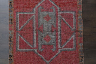 Pink Vintage Turkish Rug Runner - Thumbnail