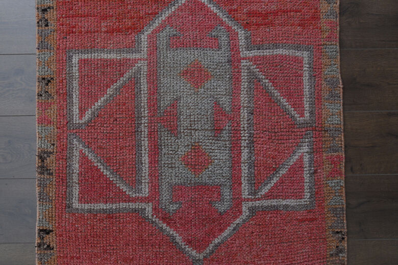 Pink Vintage Turkish Rug Runner
