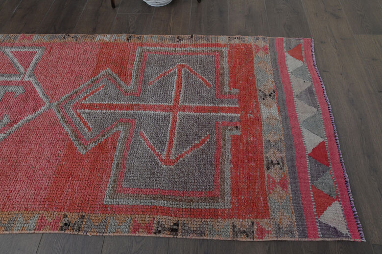Pink Vintage Turkish Rug Runner
