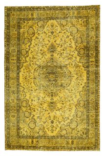 Vintage Oriental Yellow Carpet - Thumbnail