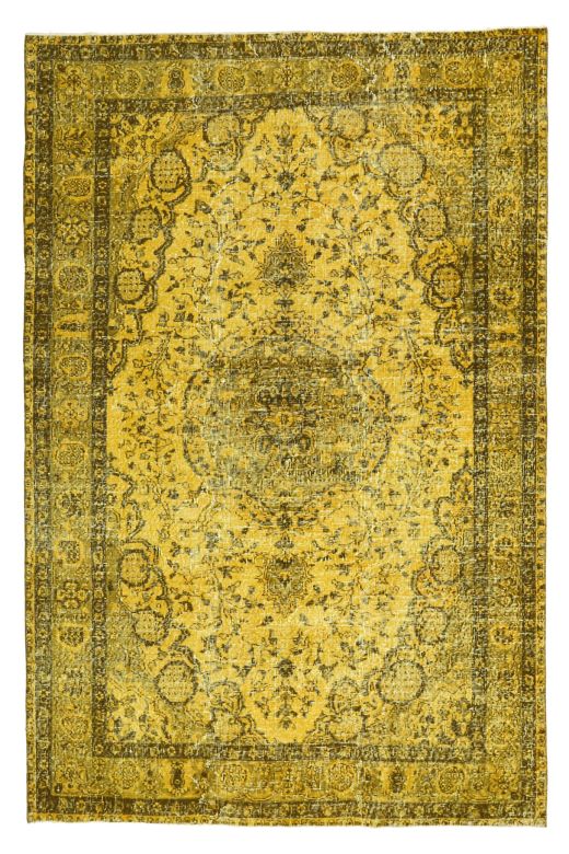 Vintage Oriental Yellow Carpet